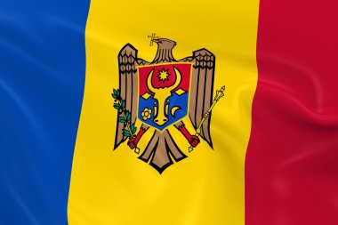 Waving Flag of Moldova - 3D Render of the Moldovan Flag with Silky Texture