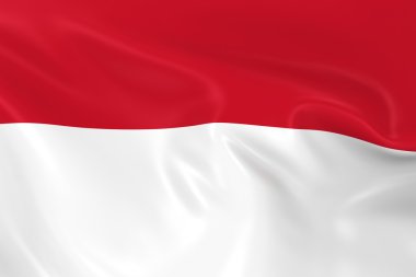 Waving Flag of Monaco - 3D Render of the Monegasque Flag with Silky Texture