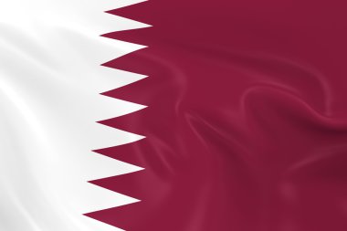 Waving Flag of Qatar - 3D Render of the Qatari Flag with Silky Texture