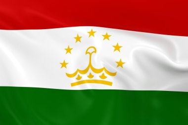 Waving Flag of Tajikistan - 3D Render of the Tajikistani Flag with Silky Texture