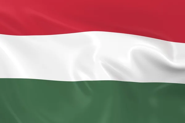 Waving Flag of Hungary - 3D Render of the Hungarian Flag with Silky Texture — Stok fotoğraf