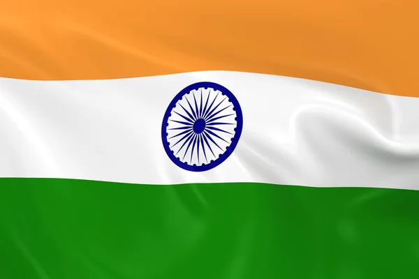 Waving Flag of India - 3D Render of the Indian Flag with Silky Texture — Zdjęcie stockowe