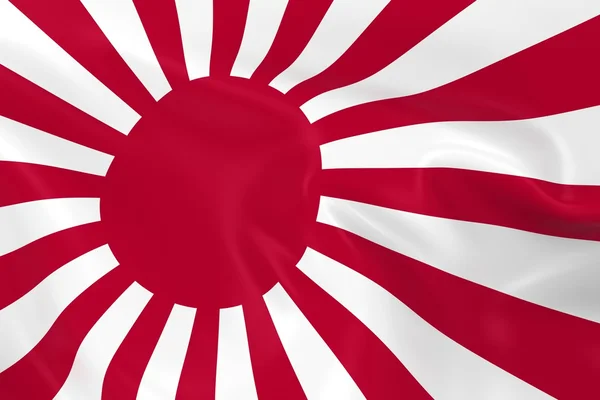 Waving Naval Flag of Japan - 3D Render of the Rising Sun Japanese Naval Flag with Silky Texture — Stok Foto