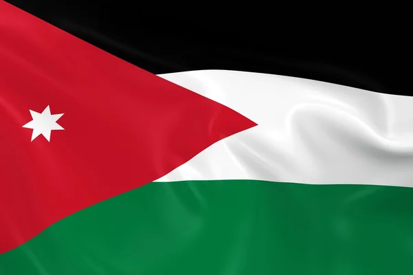 Waving Flag of Jordan - 3D Render of the Jordanian Flag with Silky Texture — стокове фото