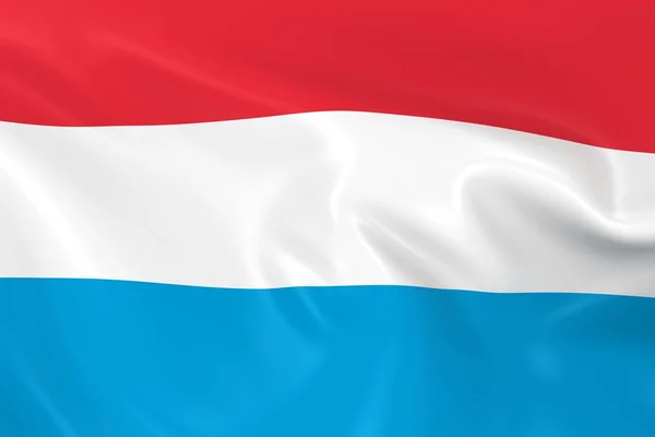 Bandeira ondulante do Luxemburgo - Renderização 3D da bandeira luxemburguesa com textura sedosa — Fotografia de Stock