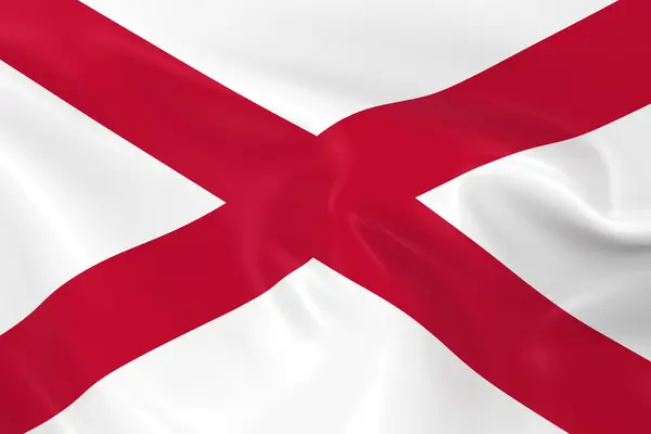 Bandera ondeante de Irlanda del Norte - 3D Renderizado de la bandera de Irlanda del Norte con textura sedosa — Foto de Stock