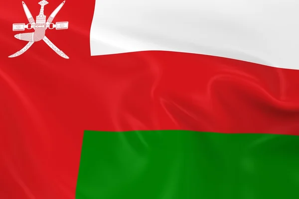 Waving Flag of Oman - 3D Render of the Omani Flag with Silky Texture — Φωτογραφία Αρχείου