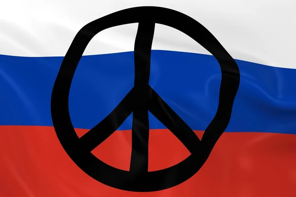 Peace in Russia Concept Image - 3D Render of the Russian Flag with overlaid Peace Symbol — стокове фото