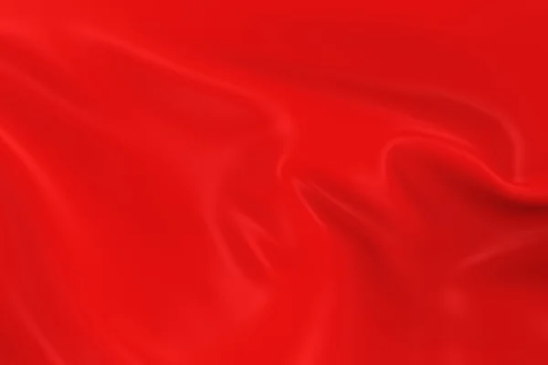 Sventola la bandiera rossa - Render 3D di una bandiera rossa con texture setosa — Foto Stock