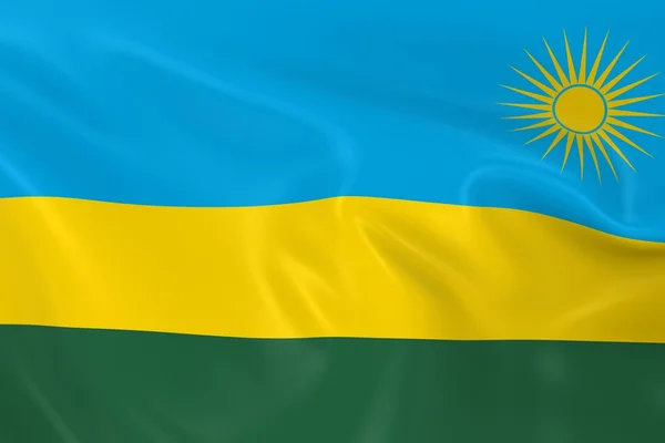 Waving Flag of Rwanda - 3D Render of the Rwandan Flag with Silky Texture — Stock Photo, Image