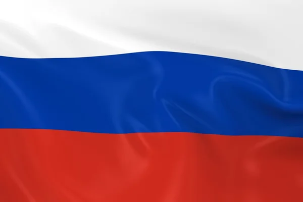 Waving Flag of Russia - 3D Render of the Russian Flag with Silky Texture — стокове фото