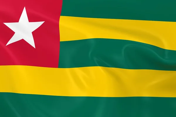 Wapperende vlag van Togo - 3d Render van de Togolese vlag met zijdeachtige textuur — Stockfoto