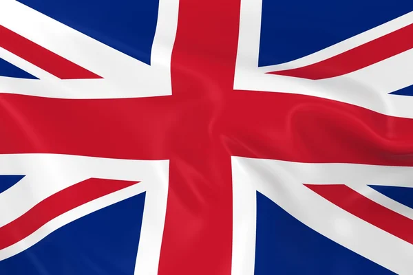 Bandeira ondulante do Reino Unido - 3D Render of the British Flag with Silky Texture — Fotografia de Stock