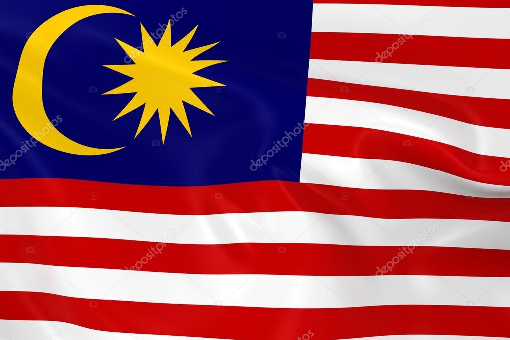 Waving Flag of Malaysia - 3D Render of the Malaysian Flag with Silky Texture