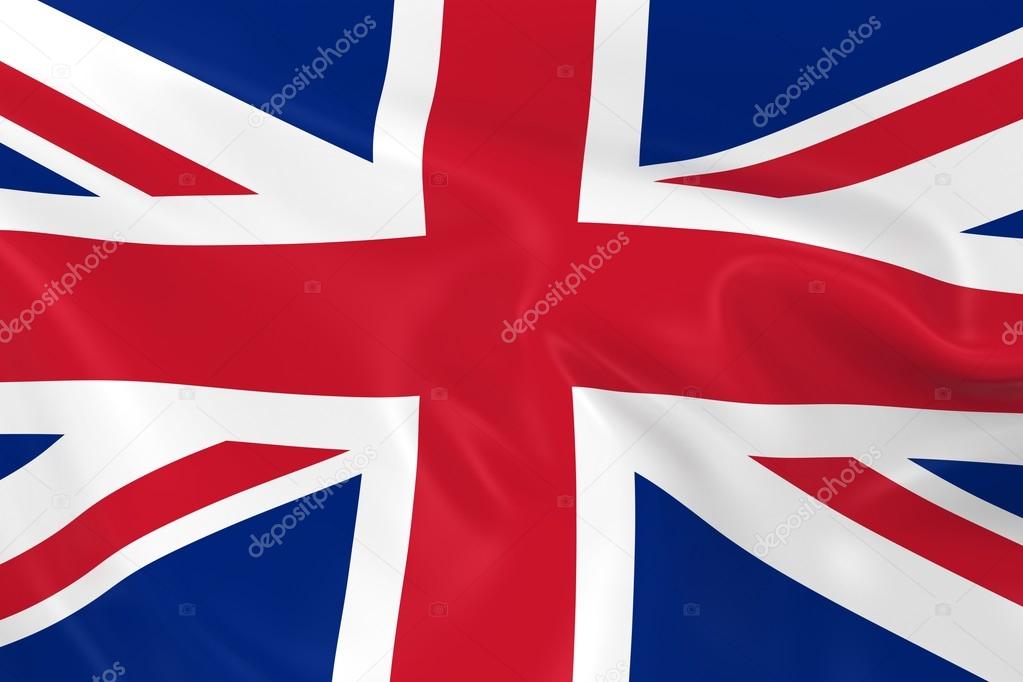 Waving Flag of the United Kingdom - 3D Render of the British Flag with Silky Texture