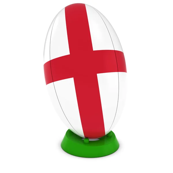 Rugby de Inglaterra - Bandera Inglesa en Standing Rugby Ball —  Fotos de Stock