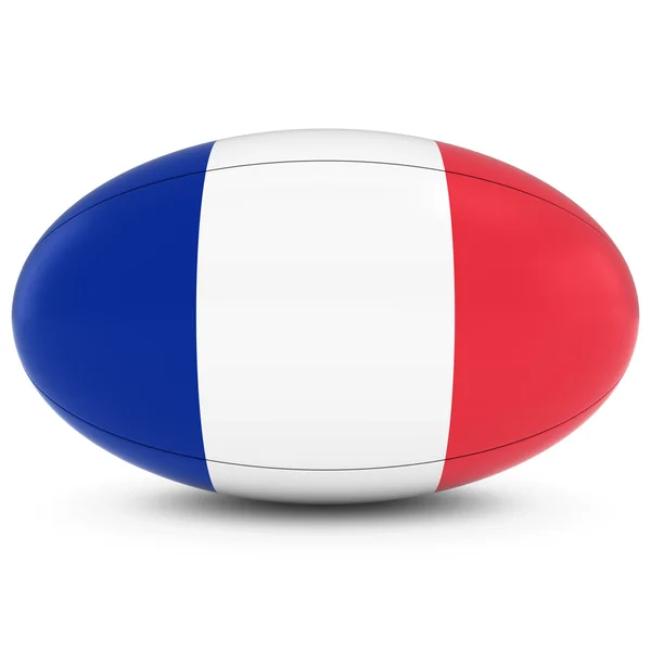 France Rugby - Drapeau français sur Rugby Ball sur Blanc — Photo