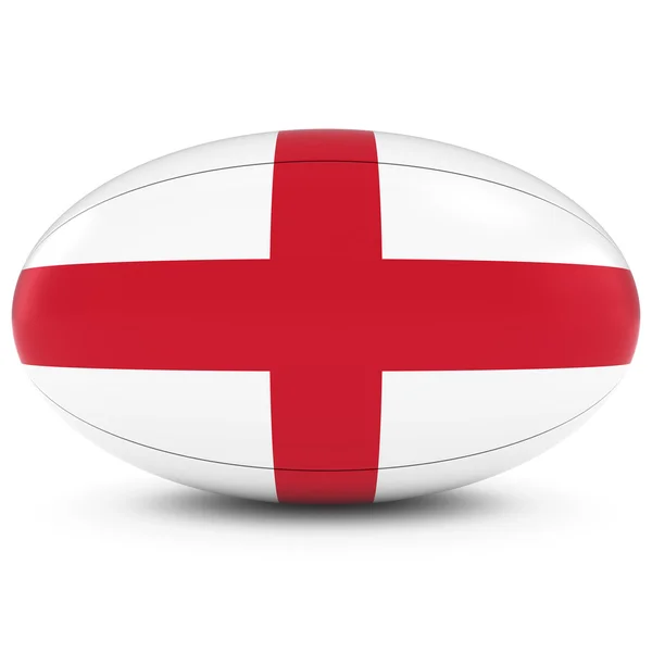 England Rugby - engelsk flagga på Rugby boll på vit — Stockfoto