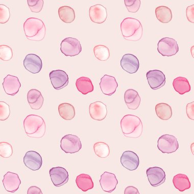 Vektör suluboya daireleri pürüzsüz desen. Suluboya noktaları Arkaplan.