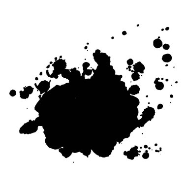 Soyut siyah mürekkep sıçraması. Vektör çizimi. Kart ve el ilanları için Grunge dokusu.