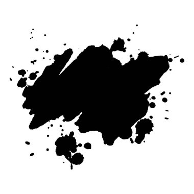 Soyut siyah mürekkep sıçraması. Vektör çizimi. Kart ve el ilanları için Grunge dokusu.