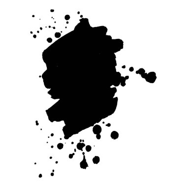 Soyut siyah mürekkep sıçraması. Vektör çizimi. Kart ve el ilanları için Grunge dokusu.