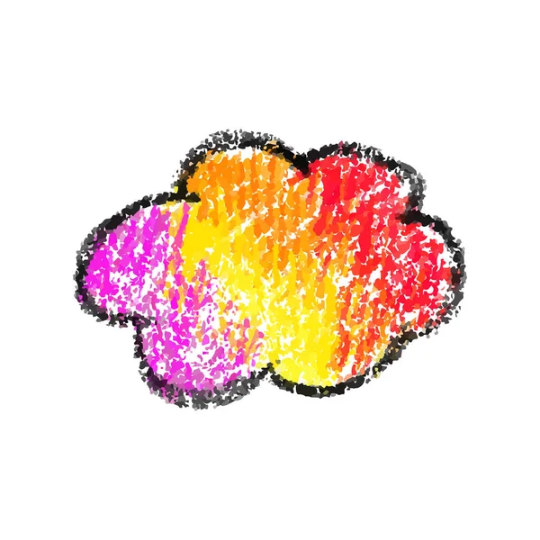 Criança a desenhar nuvem de rabiscos. Banner bonito para texto yout — Vetor de Stock