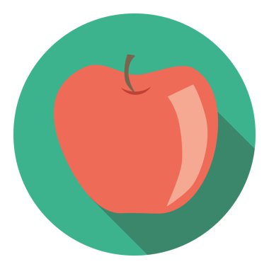 Düz tasarım simgesi Kırmızı elma 