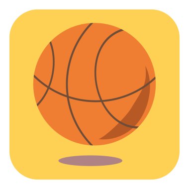 Düz tasarım simgesi turuncu basketbol