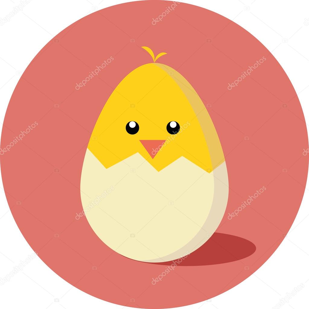 Chick hatched flat icon