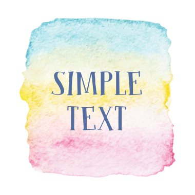 Sulu Boya etiket degrade mavi sarı pinkcolor