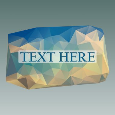 vektör poligonal etiket metin için