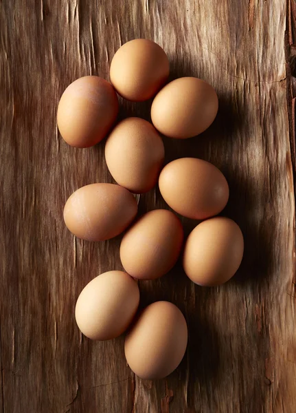 Brown Eggs On Wood — Stock Photo, Image