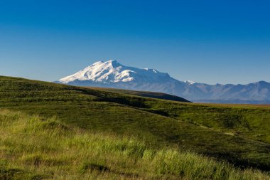 Yazın karlı Elbrus manzarası