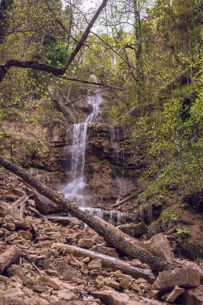 Lunny Wasserfall Mezmai Frühling Gebiet Krasnodar — Stockfoto