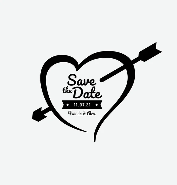 Convite Casamento Vetor Gráfico Salvar Data Perfeito Para Casamento Convite — Vetor de Stock