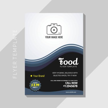 İlan şablonu çizimi, restoran menüsü, restoran şablonu, kafe, menü vs. için mükemmel