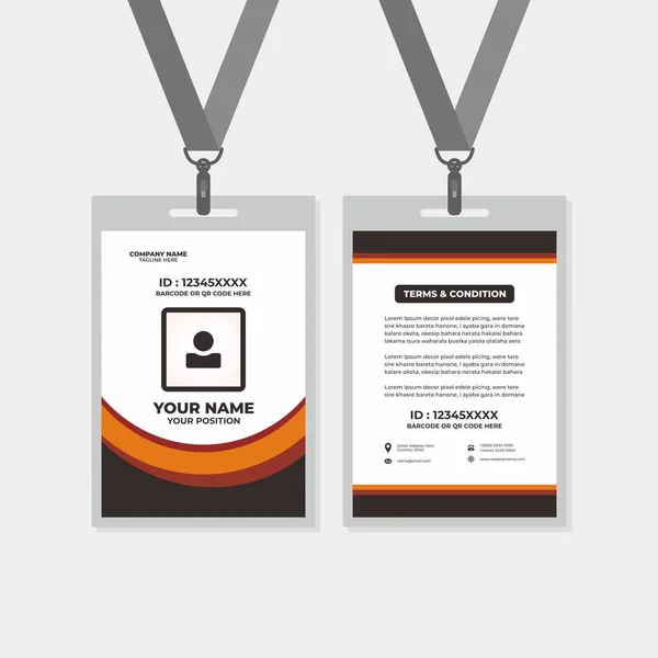 Ontwerpsjabloon Van Identiteitskaart Voor Naamplaatje Commissie Kantoor Lid Bedrijf Identiteit — Stockvector