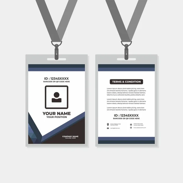 Ontwerpsjabloon Van Identiteitskaart Voor Naamplaatje Commissie Kantoor Lid Bedrijf Identiteit — Stockvector