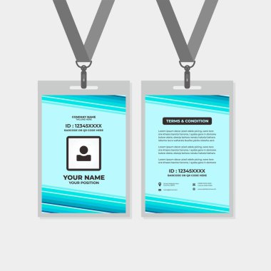 design template of id card, for name tag, committee, office, member, corporate, company, identity, staff, etc clipart