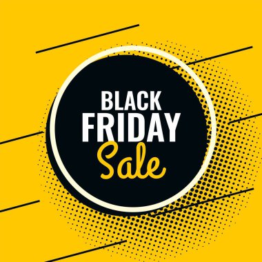 Kara Cuma indirimi sarı ve siyah soyut satış afişi