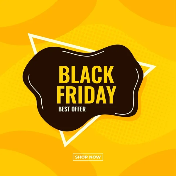 Negro Viernes Amarillo Negro Banner Venta Abstracta — Vector de stock