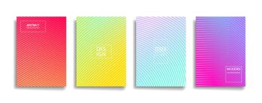 parlak gradyan renk soyut çizgi arkaplan tasarımı. Moda ve canlı renkli modern arkaplan tasarımı. Mavi, kırmızı, turuncu, yeşil pankart, poster kapağı şablonu.