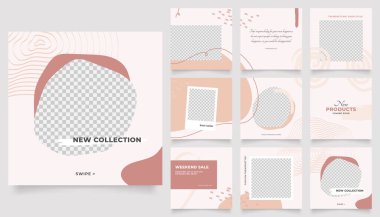 Sosyal medya afiş satış promosyonunu tasvir ediyor. Tam olarak düzenlenebilir instagram ve Facebook kare kare kare kare kare kare kare kare kare yapboz organik satış posteri.