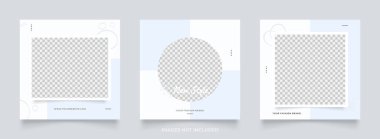 Sosyal medya dijital pazarlama ve satış tanıtımı için moda afişi hazırlıyor. Moda afişi. Tanıtım modeli fotoğraf vektör çerçeve resimlemesi