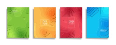 parlak gradyan renk soyut çizgi arkaplan tasarımı. Moda ve canlı renkli modern arkaplan tasarımı. Mavi, kırmızı, turuncu, yeşil pankart, poster kapağı şablonu.