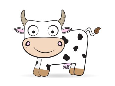 karikatür inek vektör çiftlik hayvan illüstrasyon