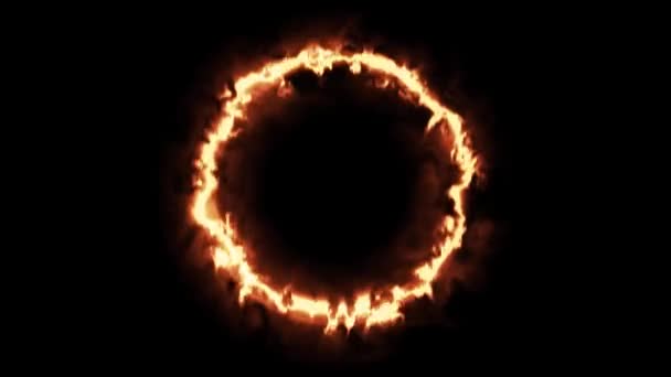 Fire ring flame circle 4k animation — Stock Video