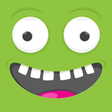 komik gülümseme karikatür yüz vektör ifade kare