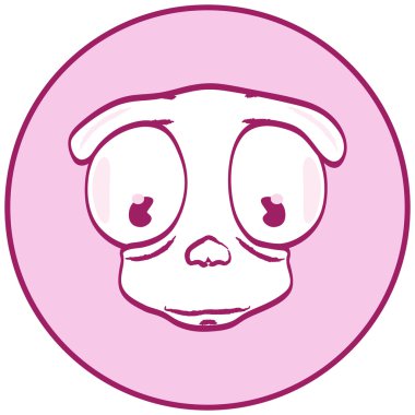 çizgi film köpek daire düğmesi